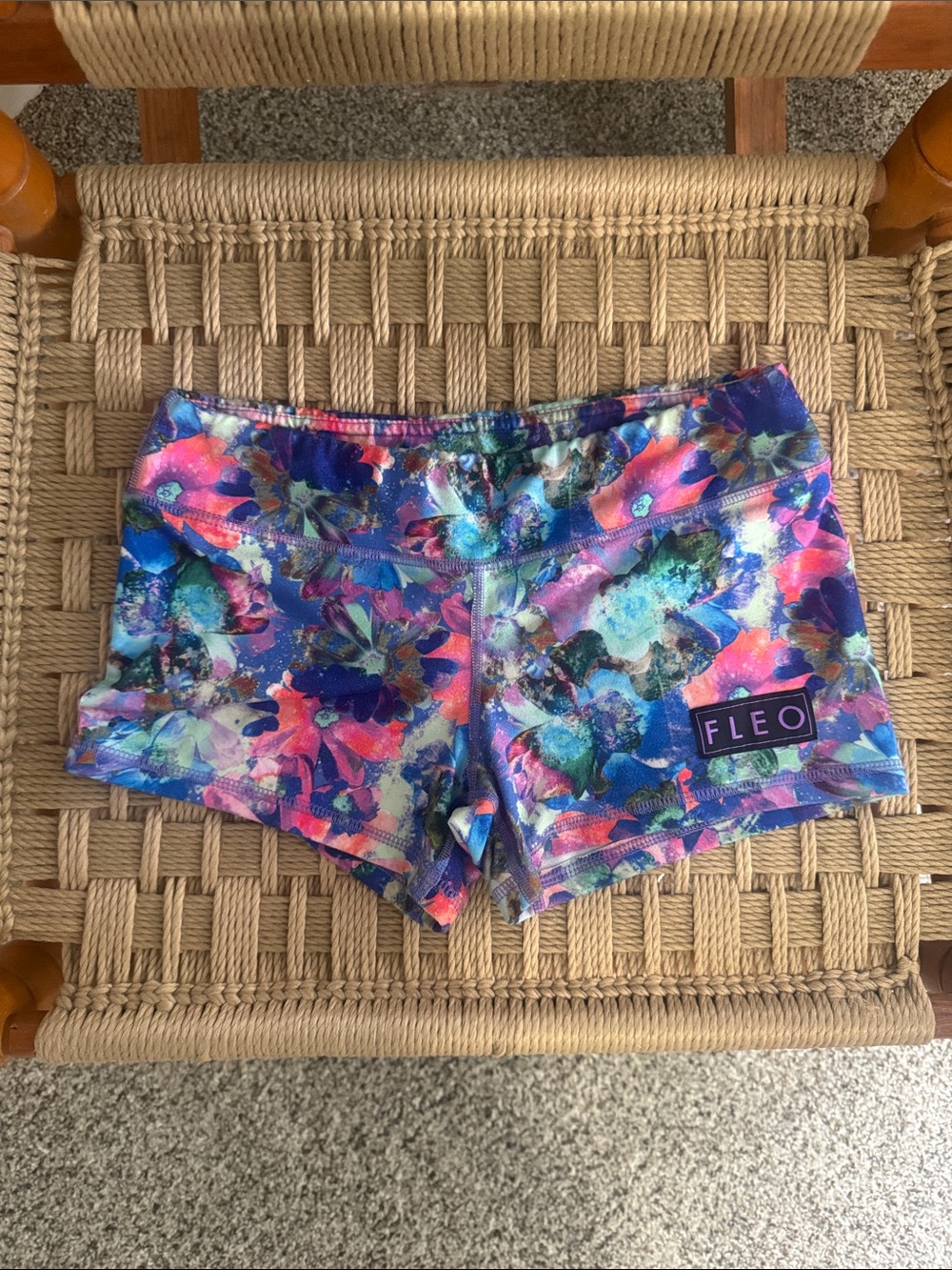 Fleo Vibrant Floral Multi-Color Athletic Shorts